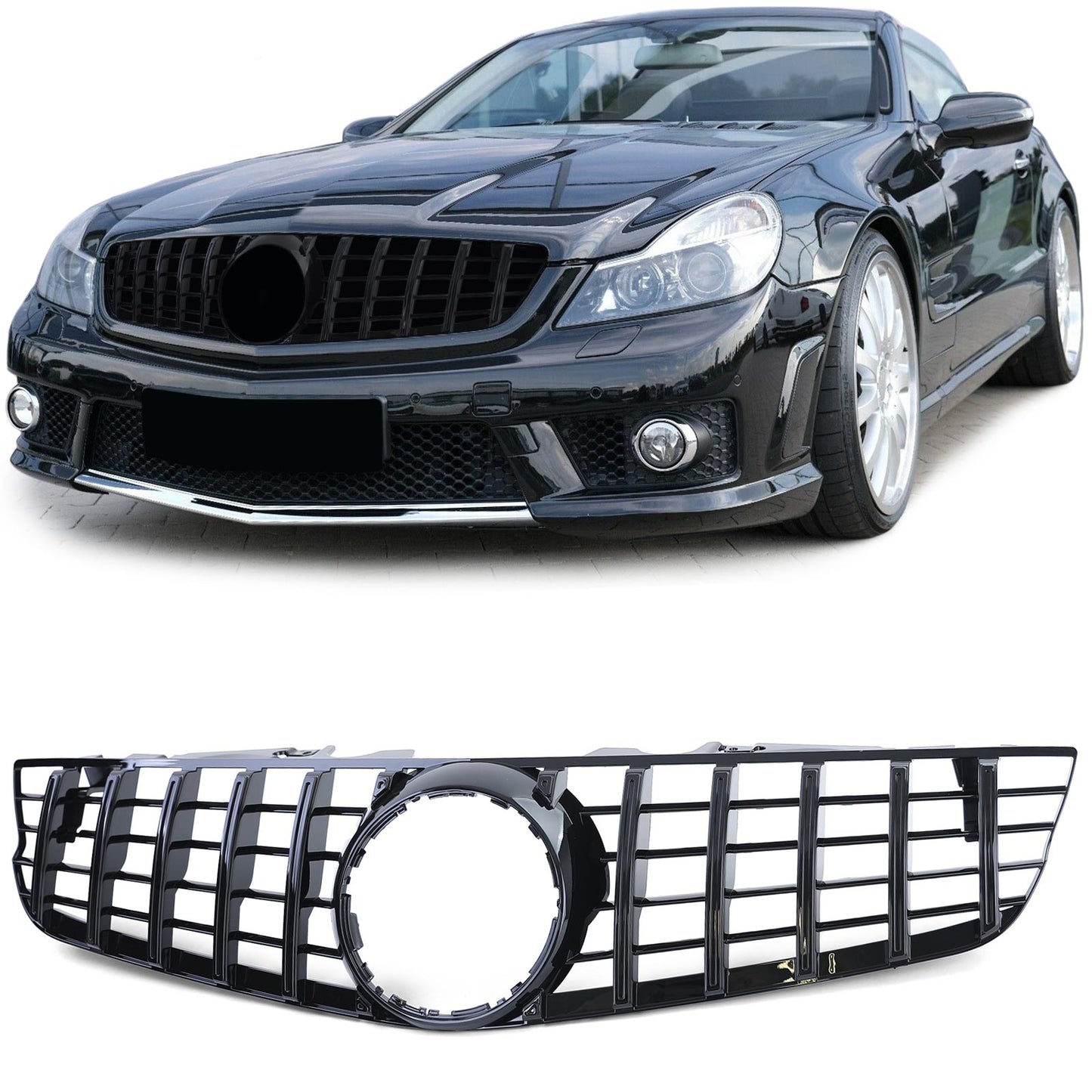 GRIGLIA ANTERIORE MERCEDES SL R230 2008-2011 CALANDRA AMG PANAMERICA NERA