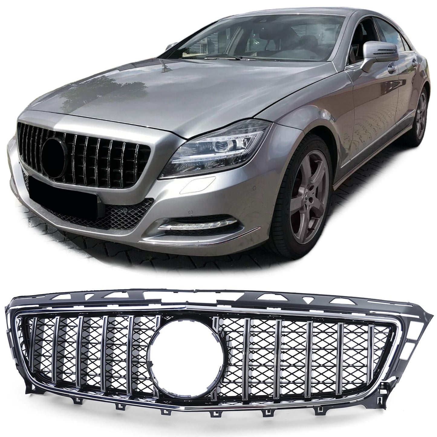 FRONT GRILLE MERCEDES CLS W218 2011-2014 CHROME MASK PANAMERICA