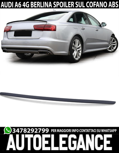 AUDI A6 4F C7 4G BERLINA SPOILER POSTERIORE SUL COFANO LOOK SLINE IN ABS AUTOELEGANCERICAMBI