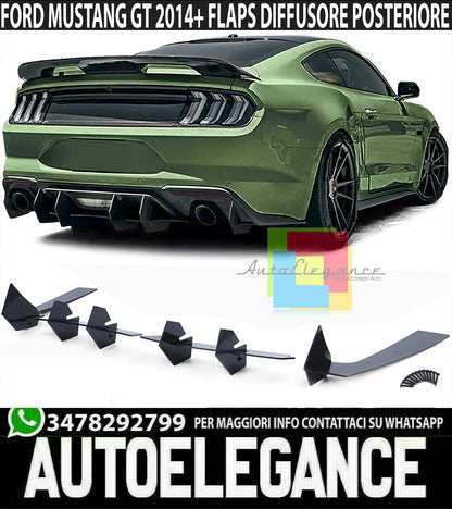 FLAP SOTTO DIFFUSORE POSTERIORE FORD MUSTANG GT 2014+ ABS NERO SPOILER BAFFI