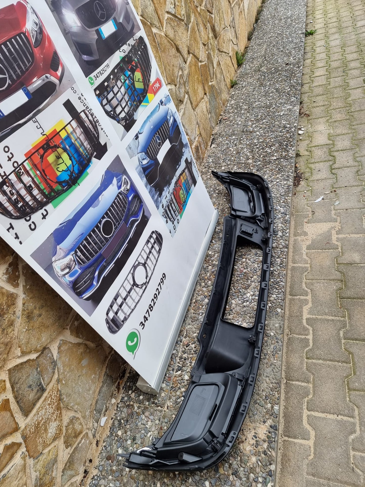 DIFFUSORE VW TIGUAN II AD1 2016+ SOTTO PARAURTI POSTERIORE LOOK R IN ABS