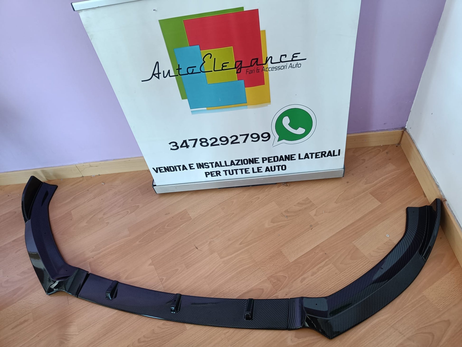 AUDI A3 8V 2017+ SLINE SOTTO PARAURTI ANTERIORE SPLITTER ABS CARBONIO 0286 AUTOELEGANCERICAMBI