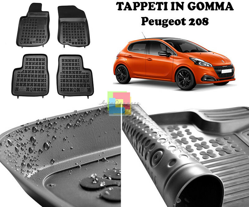 PEUGEOT 208 5 PORTE TAPPETINI AUTO IN GOMMA - TAPPETI TOP QUALITA -1-