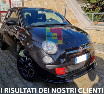 LAMA ADATTA A FIAT 500 SPLITTER PARAURTI ANTERIORE NERO LUCIDO LOOK SPORTIVO ABS