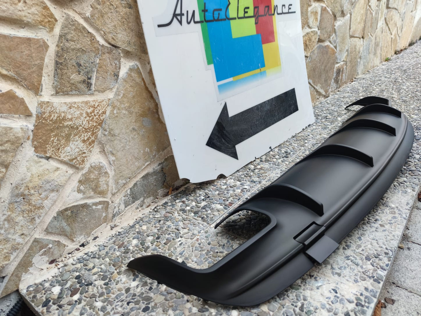 MERCEDES CLA W117 REAR DIFFUSER UNDER REAR BUMPER AMG MATT BLACK