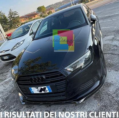 AUDI A3 8V 2016+ SPLITTER LIP SPOILER SOTTO PARAURTI ANTERIORE ABS LAMA AUTOELEGANCERICAMBI