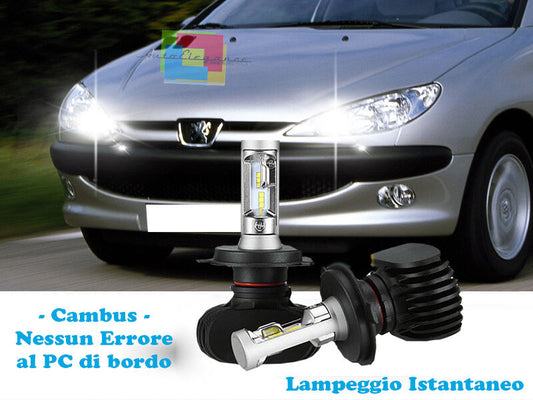 LAMPADE ABBAGLIANTI LAMPEGGIO ISTANTANEO A LED PEUGEOT 206 98-08 CREE