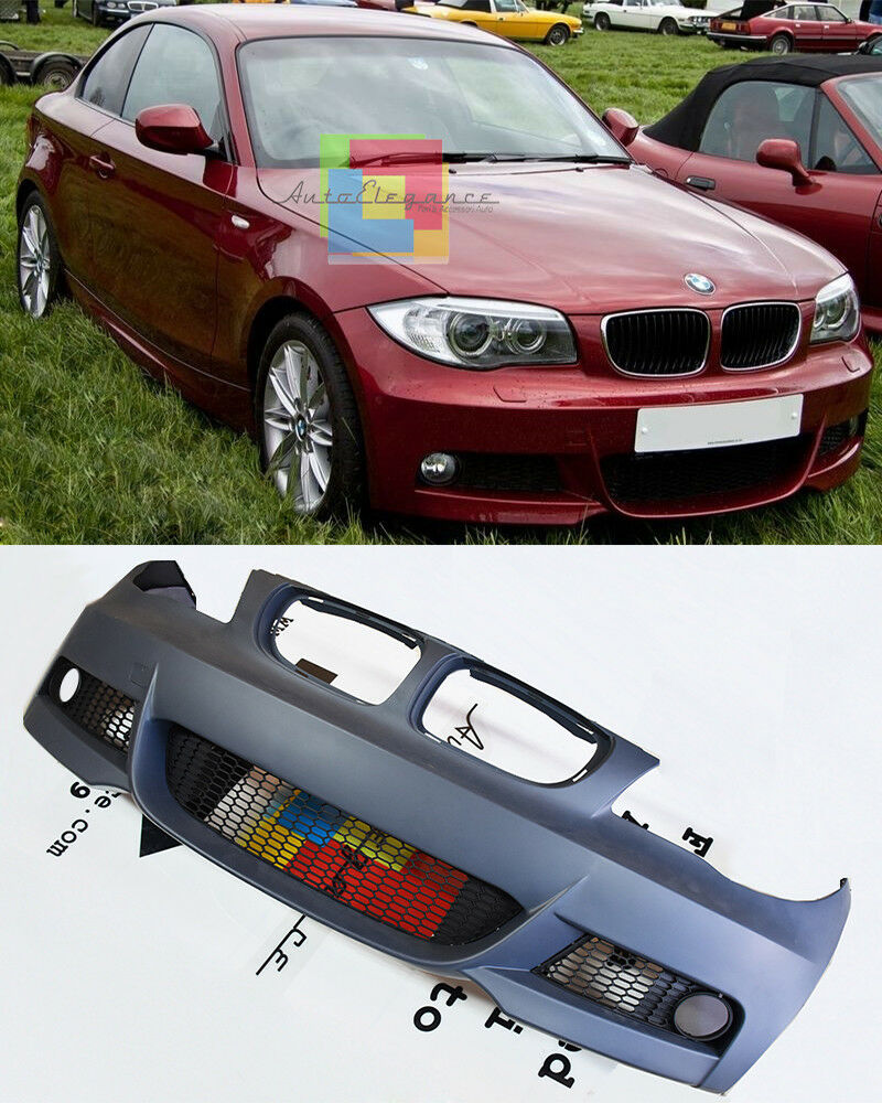 BMW SERIE 1 2004-2011 - PARAURTI ANTERIORE DESIGN M CON FENDINEBBIA - IN ABS .- AUTOELEGANCERICAMBI