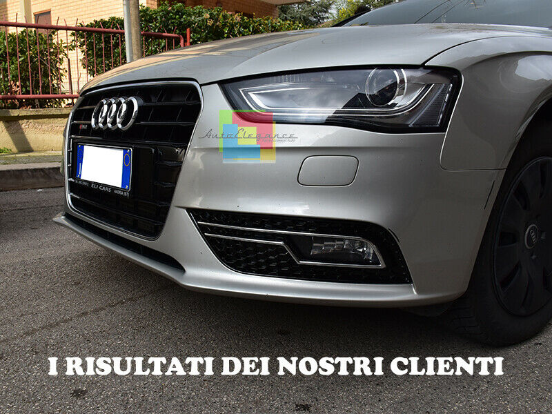 GRIGLIE FENDINEBBIA NERE DETTAGLI CROMATI AUDI A4 B8 RESTYLING 2012+ DESIGN RS4