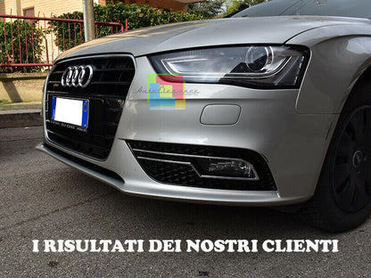 GRIGLIE FENDINEBBIA NERE DETTAGLI CROMATI AUDI A4 B8 RESTYLING 2012+ DESIGN RS4