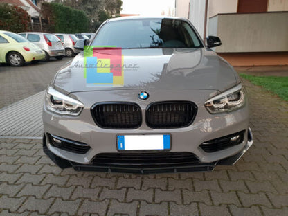 BMW SERIE 1 F20 F21 LCI SPLITTER PARAURTI ANTERIORE NERO LUCIDO LOOK RS - 3P - AUTOELEGANCERICAMBI