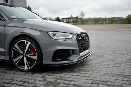 SPLITTER AUDI A3 8V RS3 2016+ UNDER FRONT BUMPER ABS GLOSSY BLACK BLADE 