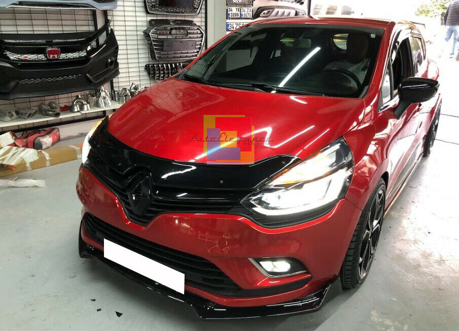 RENAULT CLIO IV 2012- LAMA SOTTO PARAURTI ANTERIORE IN ABS SPLITTER RS NERO