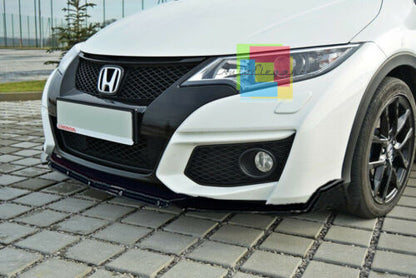 HONDA CIVIC IX MK9 FRONT BUMPER SPLITTER GLOSS BLACK RS LOOK - 3P -