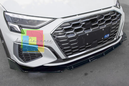 AUDI A3 8Y 2019+ SPLITTER PARAURTI ANTERIORE NERO LUCIDO LOOK RS - 3P AUTOELEGANCERICAMBI