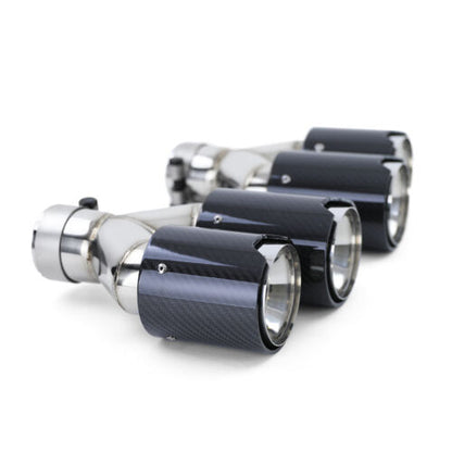 Carbon Fiber 4 Pipe Duplex Exhaust Tips Fit For BMW 5er F10 F11 535i 535d