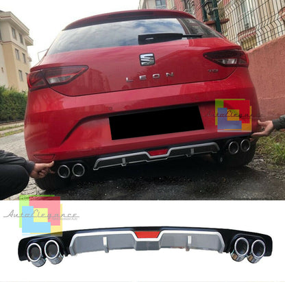 SEAT LEON 5F SOTTO PARAURTI POSTERIORE DIFFUSORE QUATTRO TERMINALI ABS -