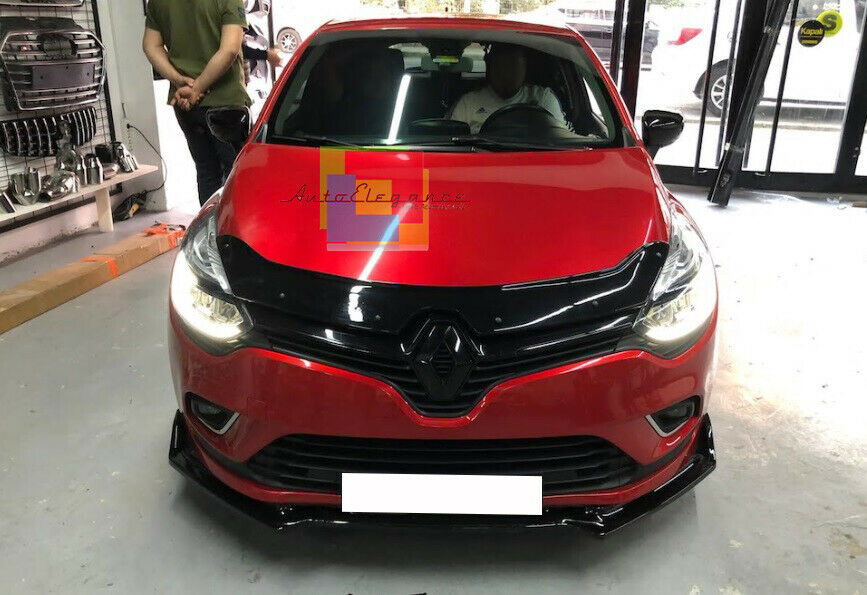 RENAULT CLIO IV 2012- LAMA SOTTO PARAURTI ANTERIORE IN ABS SPLITTER RS NERO