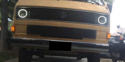VW TRANSPORTER T2 T3 LED HEADLIGHTS WITH DAYTIME LIGHTS WHITE 6000K 