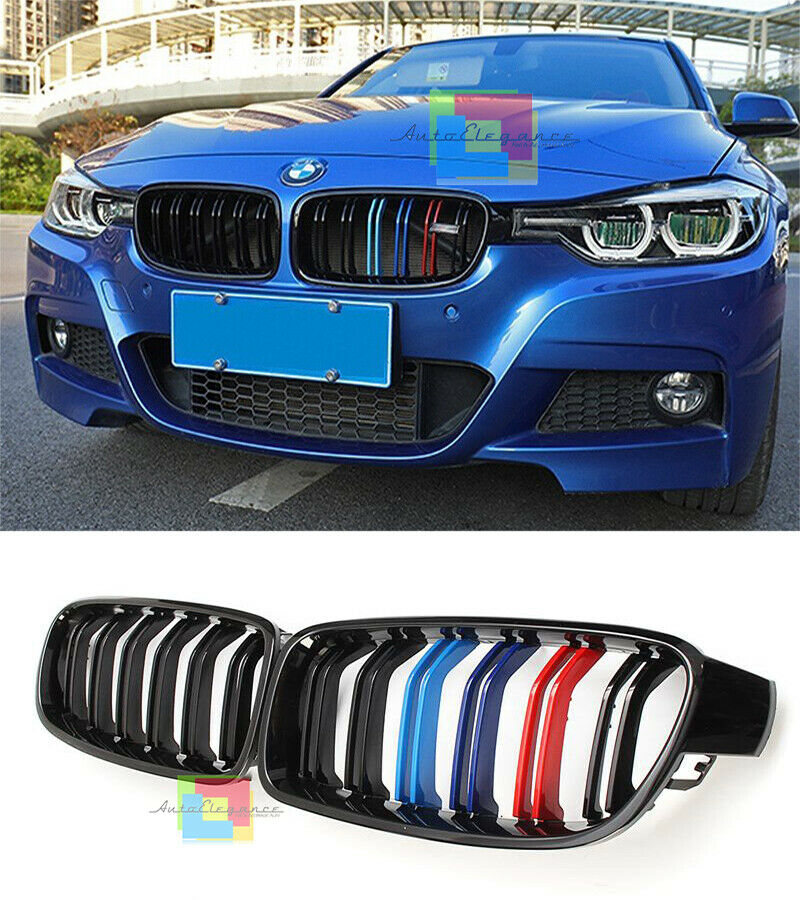 GRIGLIA ANTERIORE CALANDRA 3 COLORI DOPPIA FASCIA PER BMW SERIE 3 F30 F31 2011+