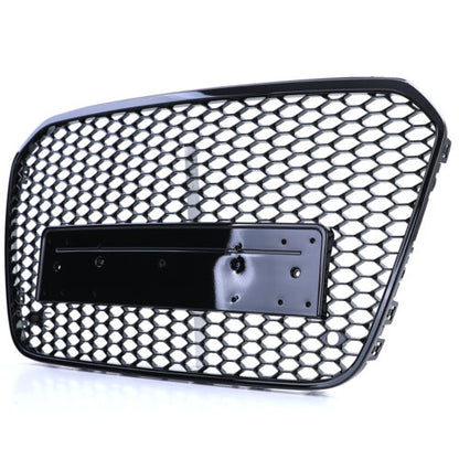 Gloss Black Honeycomb Sport Grille Without Emblem For Audi A6 C7 4G 10-14 