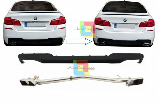 DIFFUSORE POSTERIORE M SPORT + TERMINALI OVALI BMW SERIE 5 F10 F11 2011-2017