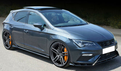 SEAT LEON 5F SPOILER FR SIDE SPOILERS UNDER SKIRT ABS BLACK SPLITTER MUSTACHE 