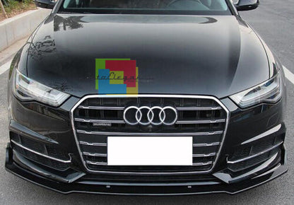 AUDI A6 4G C7 2015-2018 SPOILER SOTTO PARAURTI ANTERIORE LOOK RS6 SPLITTER NERO AUTOELEGANCERICAMBI
