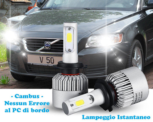 LAMPADE ANABBAGLIANTI LED VOLVO V50 2004-2010 LAMPEGGIO ISTANTANEO 6000K