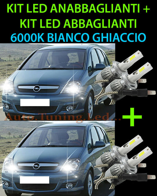 KIT LED LAMPADE ABBAGLIANTI & ANABBAGLIANTI PER OPEL MERIVA 2003-2010 -.