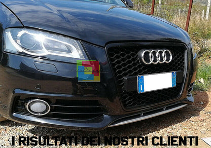 GRIGLIA ANTERIORE AUDI A3 8P 2008-2012 CALANDRA LOOK RS3 TOTAL BLACK NIDO D'APE