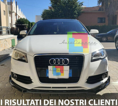UNDER FRONT BUMPER AUDI A3 8P 08-12 SPOILER ABS SPLITTER BLACK LIP .-