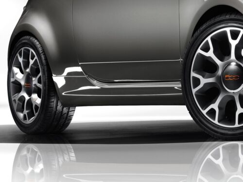MINIGONNE LATERALI SOTTO PORTA SPORTIVI PER FIAT 500 LOOK TUNING VRT