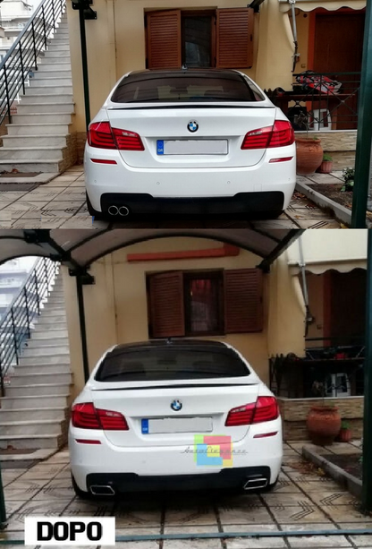 Exhaust system suitable for BMW 5 Series F10 (2011-2017) with Square M550i M Look Tailpipes