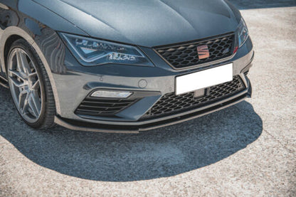 SPOILER SOTTO PARAURTI ANTERIORE LAMA SEAT LEON 5F 2017+ CUPRA FR NERO SPLITTER