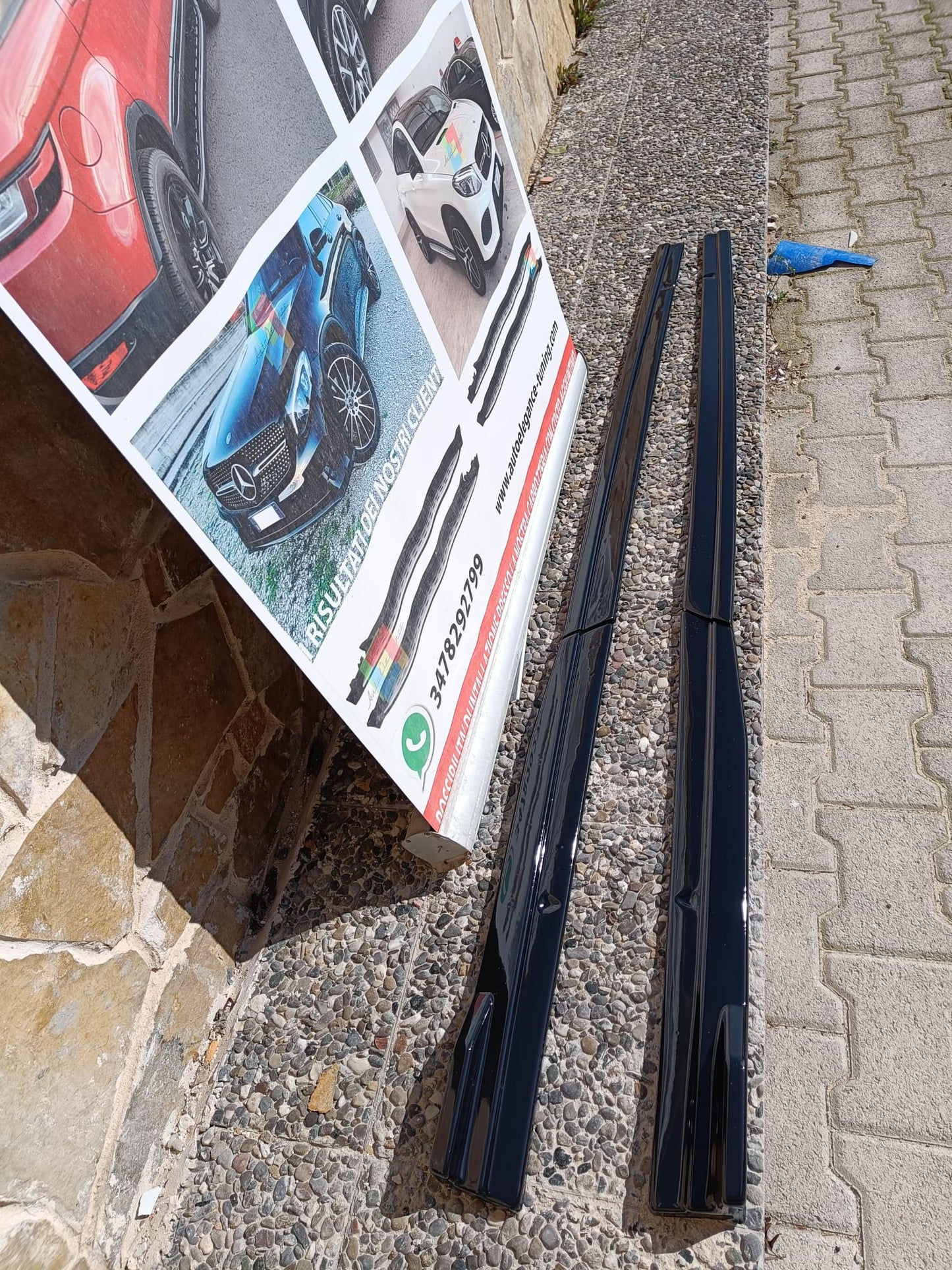 FLAPS SOTTO MINIGONNE LATERALI VW GOLF 7 VII ABS NERO LUCIDO CON BAFFO 0140