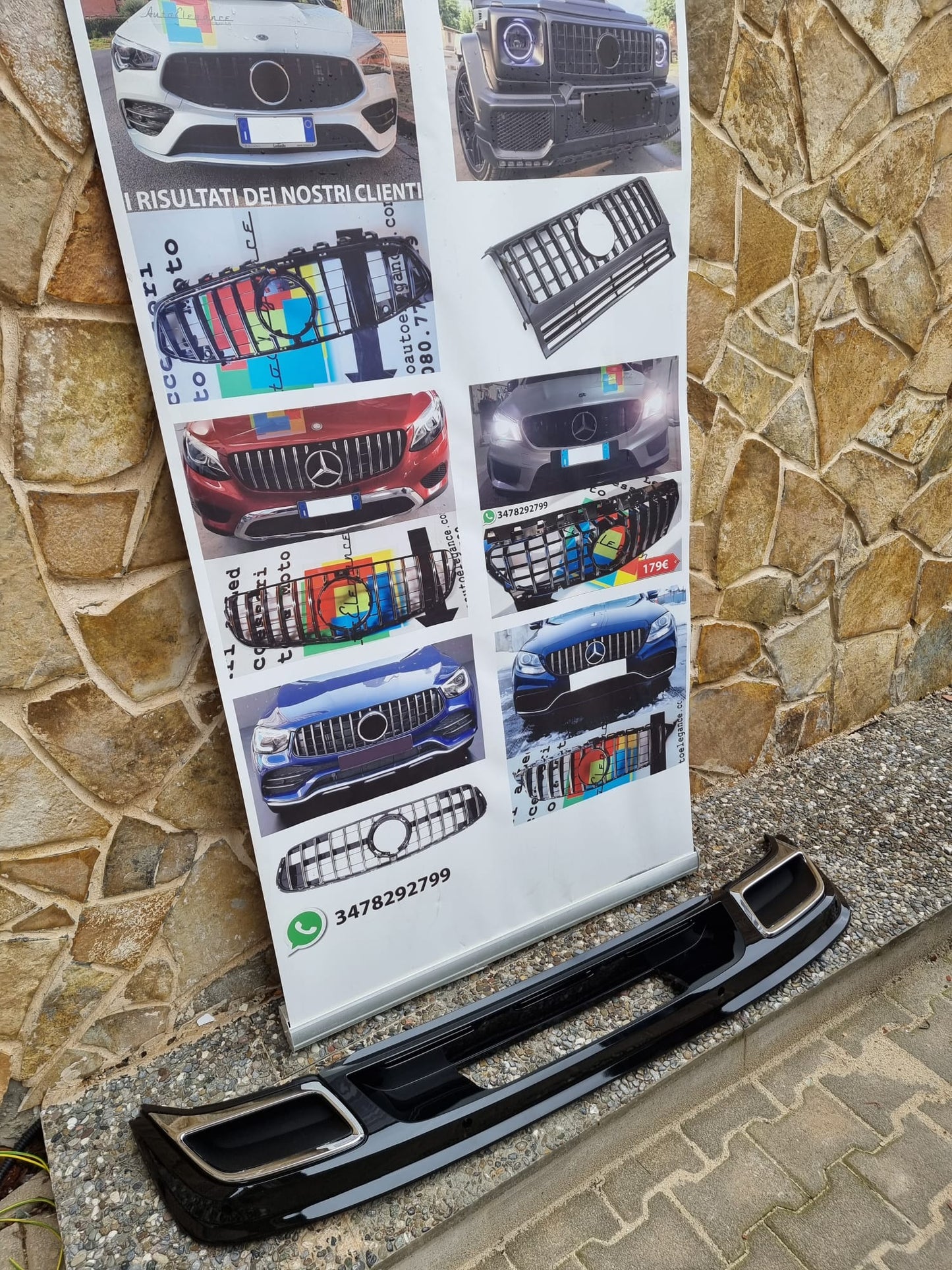 DIFFUSORE VW TIGUAN II AD1 2016+ SOTTO PARAURTI POSTERIORE LOOK R IN ABS