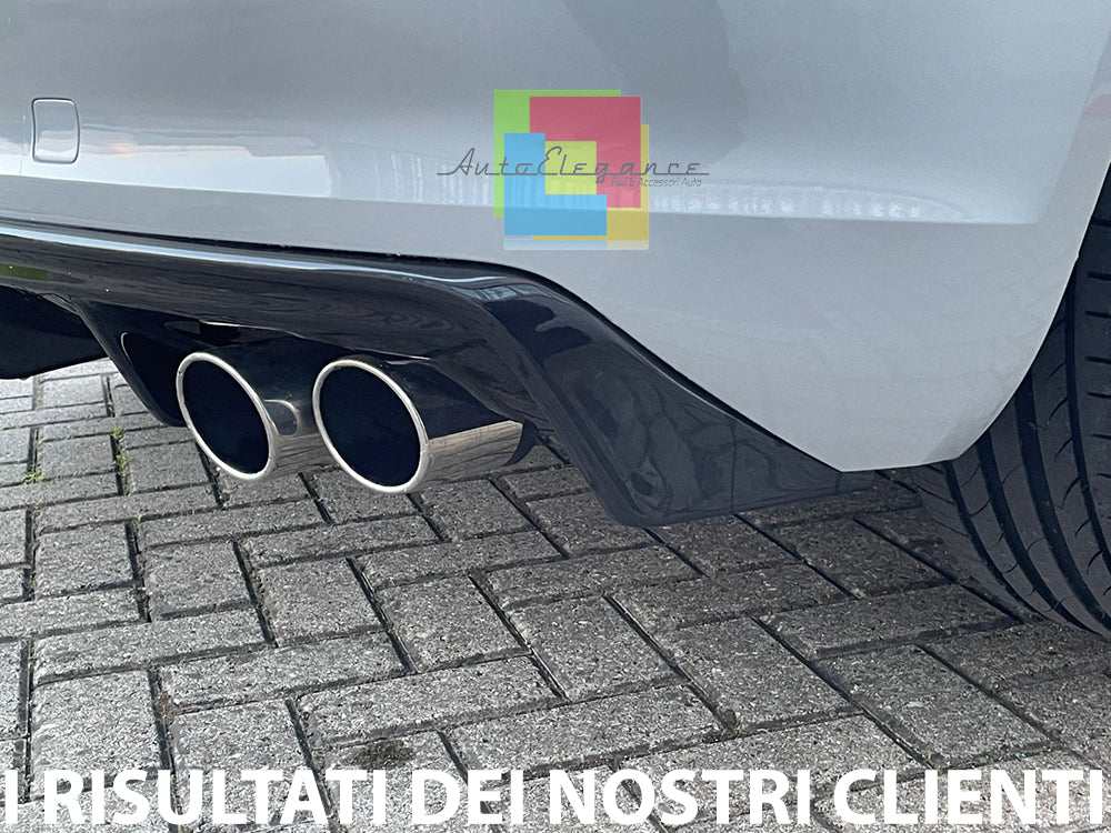 DIFFUSORE QUATTRO RS3 PER AUDI A3 8V 12-15 PARAURTI POSTERIORE NERO LUCIDO