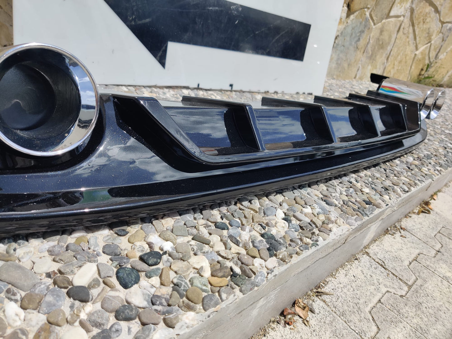 VW GOLF 7.5 2017-2020 REAR DIFFUSER UNDER BUMPER FOUR TIP ABS