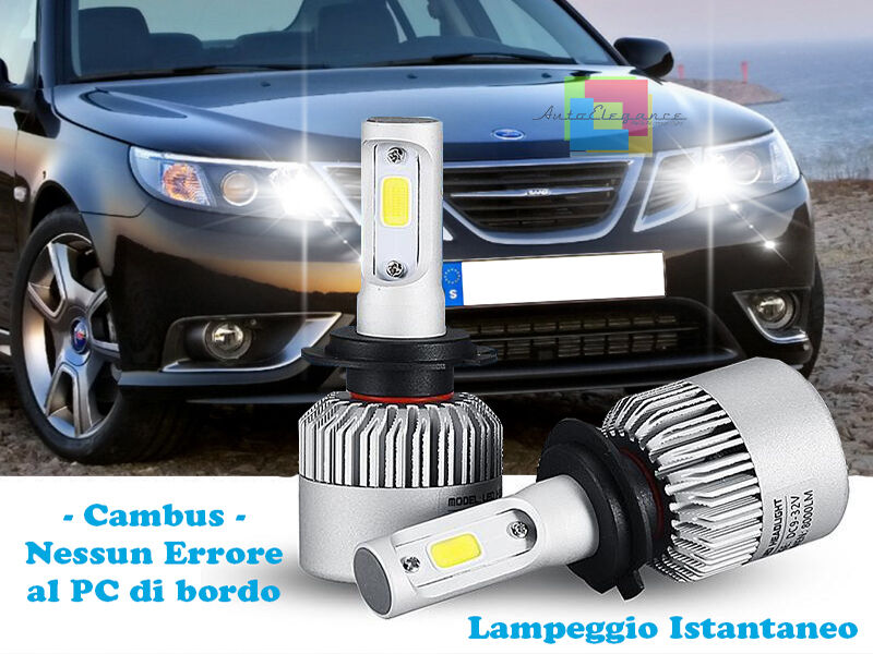 LAMPADE ABBAGLIANTI LED SAAB 9-3 93 LAMPEGGIO ISTANTANEO 6000K