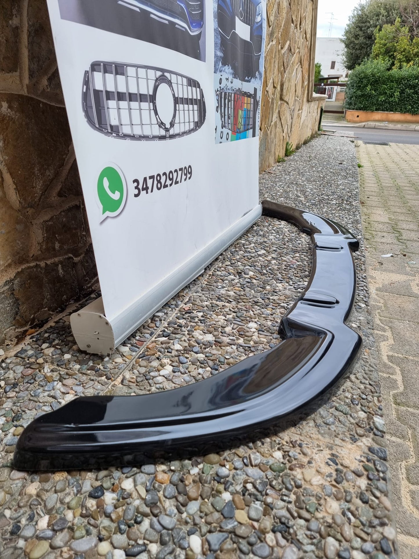 FIAT 500 2007+ LAMA SOTTO PARAURTI ANTERIORE IN ABS LOOK NERO LUCIDO SPLITTER