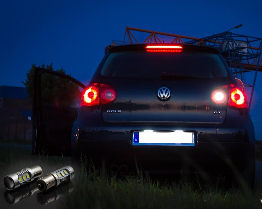 COPPIA LAMPADA RETROMARCIA LED P21W BA15S CANBUS 6000K NO ERROR RANGE ROVER 02+ AUTOELEGANCERICAMBI