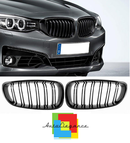 3 SERIES GT F34 2012+ MUSTACHE GRILLE GLOSS BLACK LOOK DOUBLE KIDNEY NEWS