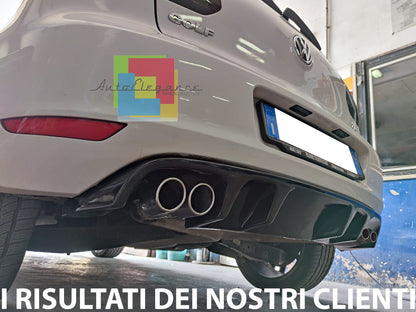 UNDER REAR BUMPER VW GOLF 6 08-12 DIFFUSER DOUBLE EXHAUST GLOSS BLACK