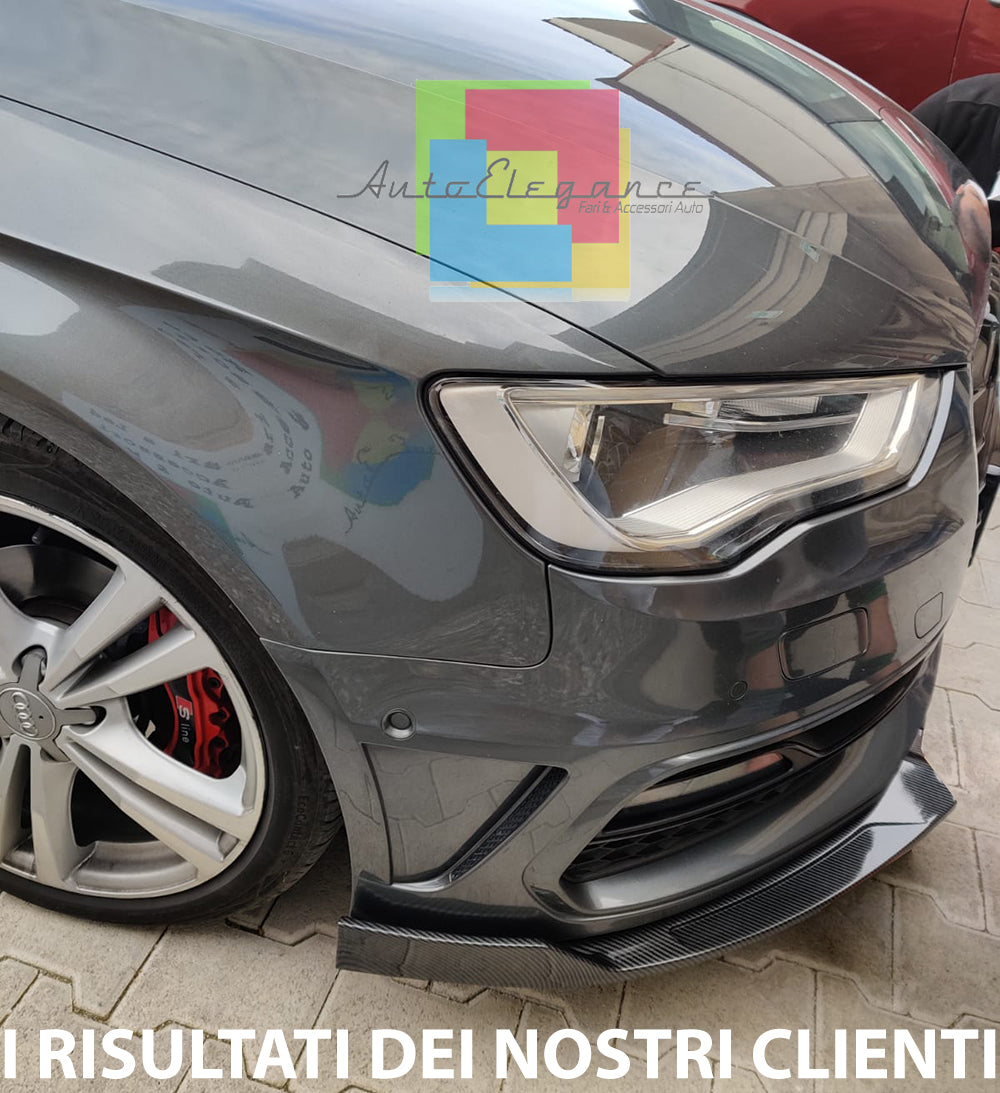 AUDI A3 8V SLINE ABS CARBON LOOK SPOILER UNDER BUMPER RS3 S3