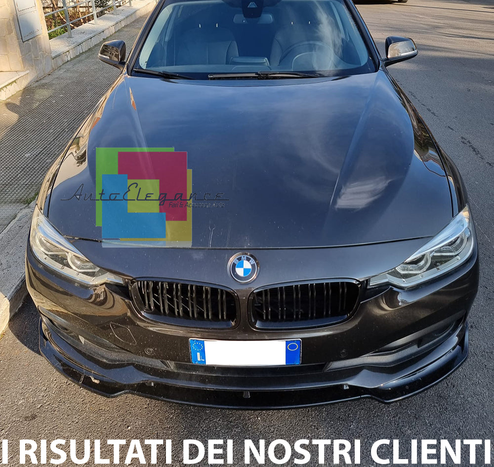 LAMA BMW SERIE 3 F30 F31 STANDARD SOTTO PARAURTI ANTERIORE SPLITTER NERO LUCIDO