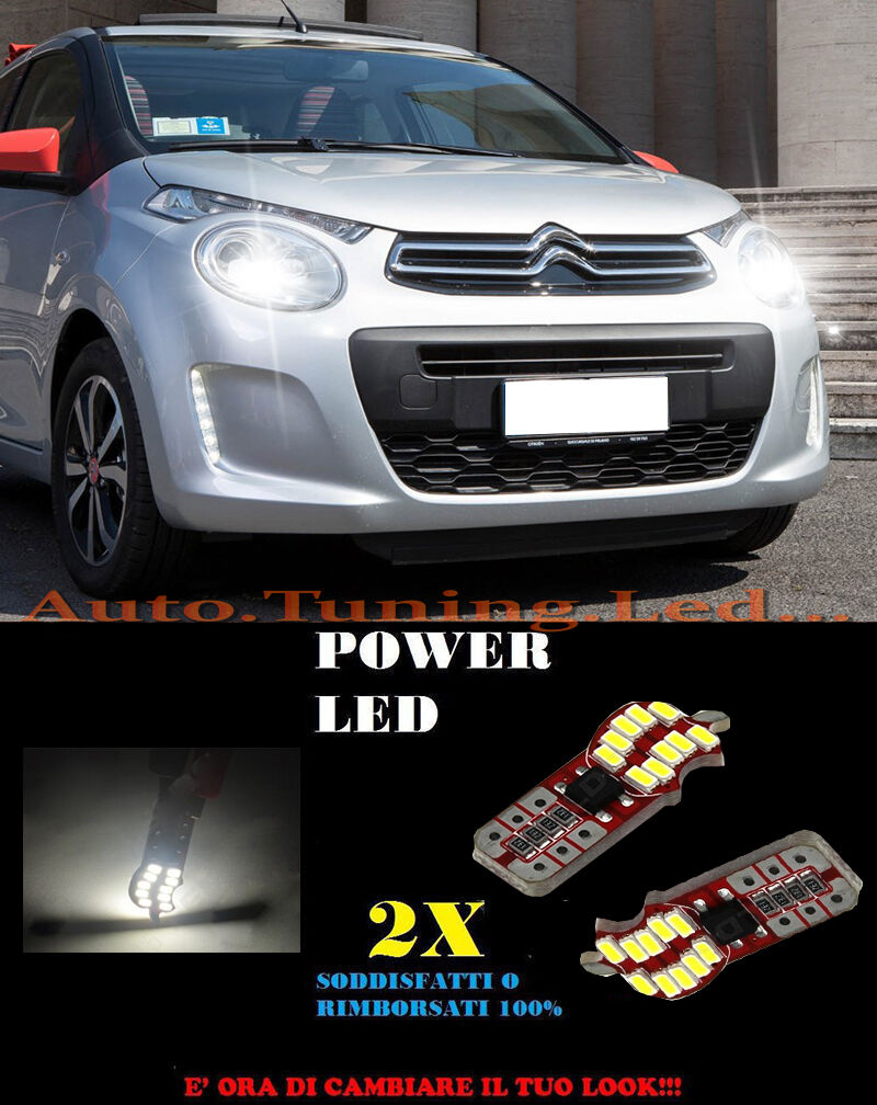 LUCI POSIZIONE CITROEN C1 2014+ CANBUS T10 BIANCO 20 LED SUPER QUALITA