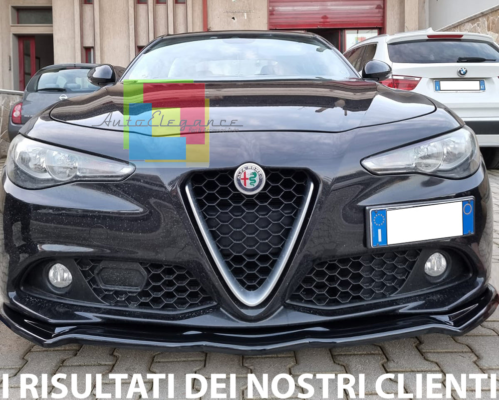 SPLITTER FOR ALFA ROMEO GIULIA BLADE UNDER FRONT BUMPER GLOSSY BLACK 0078