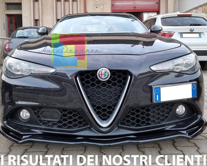 SPLITTER FOR ALFA ROMEO GIULIA BLADE UNDER FRONT BUMPER GLOSSY BLACK 0078