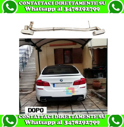 Exhaust system suitable for BMW 5 Series F10 (2011-2017) with Square M550i M Look Tailpipes